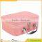 PU Leather Cosmetic Makeup Box Case Toiletry Organizer Storage Handbag With Mirror Crocodile Pattern Pink