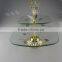 Wholesale Wedding crystal cake stand with Gloden Flower