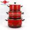 OEM 3pcs Enamel / ceramic cassrole / stockpot with glass lid