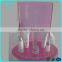 Pop pink acrylic cosmetic stands display with led lighting box,cosmetic display stand