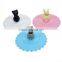 Lovely silicone coffee mug rubber lid with car head on top rubber cover