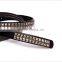 Wholesale double layer pyraid rivets decorated D buckle sex girl thin PU waist belt