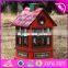 New design red house shape Christmas wooden music box W07B023B