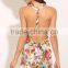 floral printed design tie up playsuits woman rompers jumpsuits