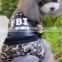 Tough handsome FBI lettered winter dog clothes jumpsuit