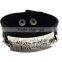 Brown/black color adjustable bracelets,inspirational words metal charm cuff bracelets,wide leather bracelet