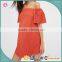 Fashion women off-shoulder dress sexy orange frock woman apparel