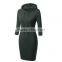 hot custom latest design women long pullover hoodie dress