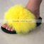 Myfur Latest Design Top Quality Many Colors Real Fox Fur Slippers for Ladies