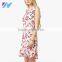 Summer Latest Fashion V Neck Floral Printed Mini Shift Dress Pattern 2016