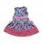 2017 girls birthday dresses flower print rufflu dress children clothing have a bowknot