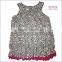 Top fashion tiger design cotton spandex knitting layered kids party dresses
