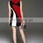 Ladies' sleeveless new fashion dress 2016 contrasting color dress
