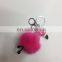 Wholesale flamigo Pom poms keychain