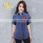 2017 Designer fancy denim shirt women wholesale