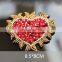 2017 New Handmade Beaded Patch Sew On Fire Heart Rhinestones Patches