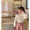 6663/Ruffle long sleeve sweet girls shirt cotton spring autumn newest graceful kids top