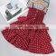 children's girls red yellow black dot print dress