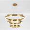 Modern Brass LED Round Ring Chandelier Gold Stainless Steel Pendant Light Chandelier