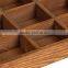 Custom Engraved Logo Antique Printed Wooden Crates With Compartment