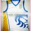 2016 custom full sublimation white and yellow basketball shirt with number