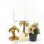 Hot Selling Modern Lucky Large Ornamental Palm Tree Shape Gold Candleholder
