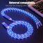 Hot Selling Illuminated cable LED USB Charging Line 1m Mobile Phone Led Light Flowing Charging Cable PVC Streamer Data Line