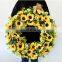 Wholesales Amazon Best Selling Artificial Flowers Large Size Home Door Wall Decoration Sunflower Wreath Ring