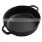 Camp outdoor indoor double use black dutch pot cast iron enamel dutch oven