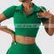 Polo Neck Breathable Crop Tank Tops Factory Sales Women Quick Dry Short Sleeve T Shirts