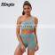 Sport exercise gym wear yoga clothes activewear sets for women sports bra and biker shorts sets womens workout yoga shorts sets