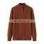 Lady Fashion Winter Thick Pullover 100% Pure Cashmere Knitted Sweater with Solid Button-up Stand Collar Casual Style