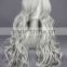 High Quality 80cm Long Wave Angel Sanctuary Silvery Gray Synthetic Anime Wig Cosplay Hair Wig