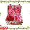 new design handmade cheap wholesale wicker picnic basket with coolbag food basket four persons Beige straps or red polks dot