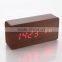 HOT !!!LED clock bell wood creative LED clock acoustic wooden clock