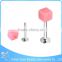Wholesale price stainless steel custom 16g pink acrylic dice piercing lip ring