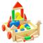 Classic Construction Wooden Blocks Cart Building Block Toys