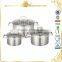 6pcs high quality straight body stainless steel cookware set-MSF-3941