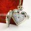 Fancy side open small size heart shaped pocket watch in bulk