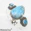Free Shipping Marvelous Real Blue Turquoise Jewelry Handcraft 925 Sterling Silver Wide Bangle CUFF