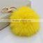 Hot Sale Promotional Keychain with colorful animal feather factory price fur rabbit feather keychain