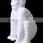 Sitting Naked Man Statue White Marble Stone Sculpture Hand Sculpture Carved