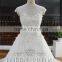 Real Sample Cap Sleeve Appliqued Lace Beaded Patterns Long Train Wedding Dress 2016