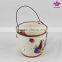 Wholesale ceramic pail with turket design for harvest,ceramic ice bucket