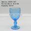 press glass Wine goblet,Hiball,DOF, sundae cup in Seablue color with Knit embossed patern