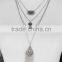 2016 Boho Multi Layered Tassel Necklace Ethnic Half Moon Flower Pendant With Long Tassel Bohemio Collares Boho Chic Jewelry Hot