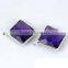 925 fashion Silver amethyst Quartz Princess Faceted Gemstone Connector