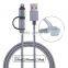 Dual head MFi c48 and mirco usb connector usb data cable