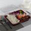 orange white base 3 compartment disposable plastic lunch box