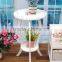 Household white round cheap small wood tea table / coffee table / bedside table / phone table